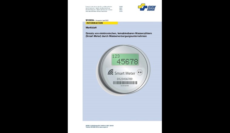 La notice technique W10034 « Utilisation des compteurs d’eau électroniques relevables à distance (compteurs intelligents) par les entreprises de distribution d’eau» vient d’être publié. (Photo: ©SVGW)