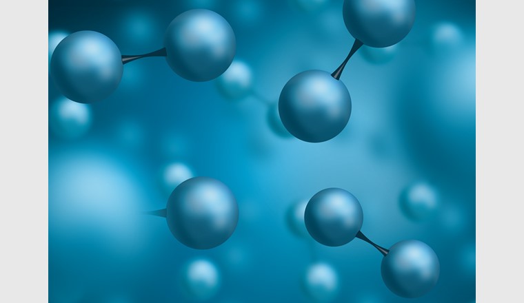 Grafische Darstellung von Wasserstoff-Molekülen (Bild: Bundesanstalt für Materialforschung)