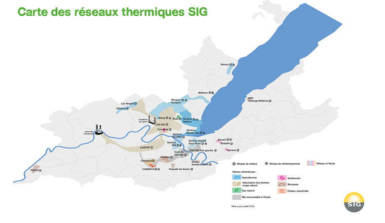 Fig. 2 Les réseaux thermiques de SIG (Source: SIG)