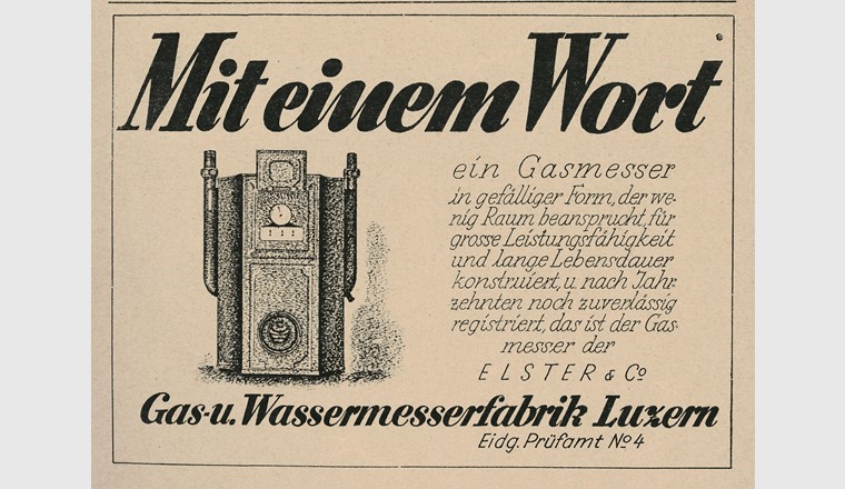 Gasmesser - mit diesem einen Wort fing 1926 die Inserategeschichte des Monats-Bulletins an.