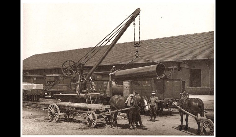 Fig. 1 Photo des débuts de la distribution de gaz à Genève.