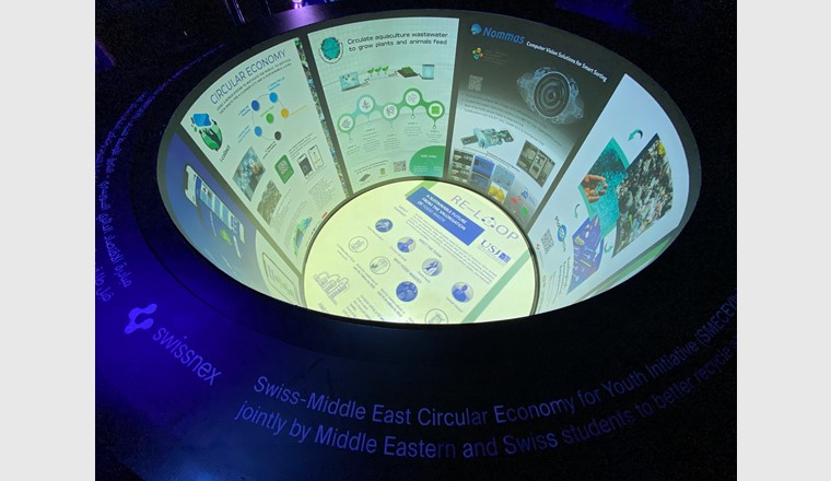 Impression aus dem Innern des Schweizer Pavillons an der Expo 2020 Dubai. (©EDA)