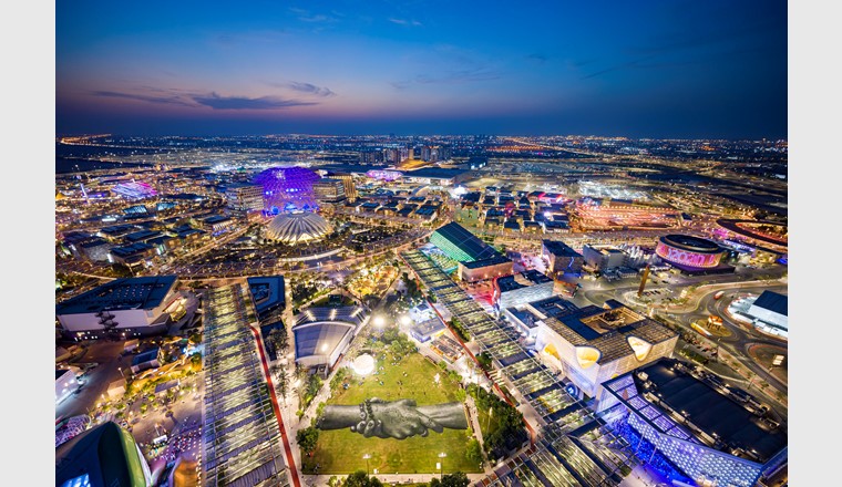 Gelände der Expo 2020 Dubai bei Nacht. (©EDA)