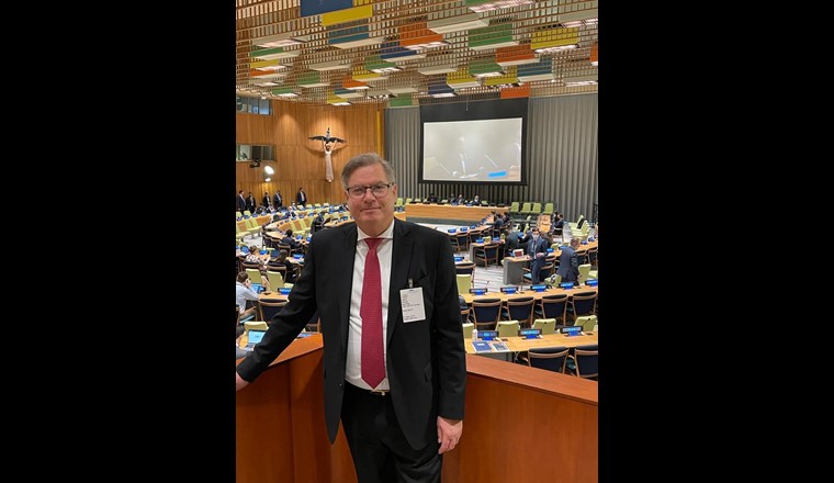René Bautz au siège de l'ONU à New York.