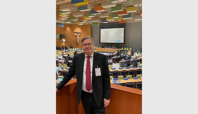 René Bautz au siège de l'ONU à New York.