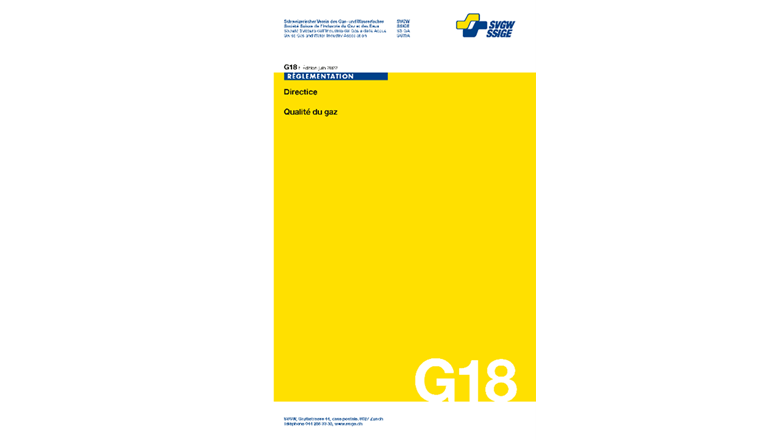 La version révisée de la G18 sur la qualité du gaz entrera en vigueur le 1er juin.