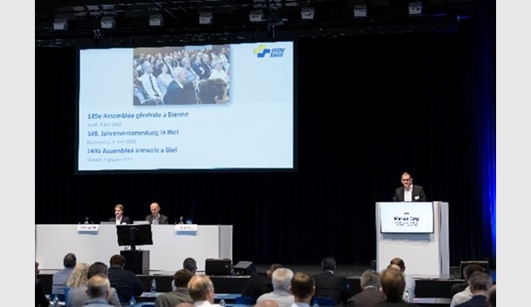 Markus Küng, Präsident des SVGW und Leiter Netze bei der IWB in Basel, eröffnet die 149. Jahresversammlung des SVGW (© Sacha Danesi)