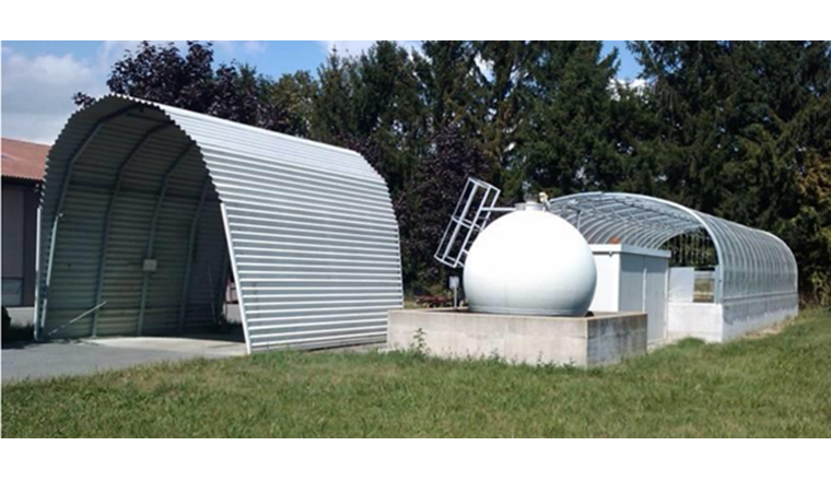Figure 1 Biobac de Denens: installation de lavage des pulvérisateurs et des machines agricoles. Source : Canton de Vaud