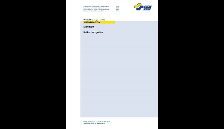 Das Merkblatt W10008 d «Kalkschutzgeräte» wurde überarbeitet. (Bild: ©SVGW)