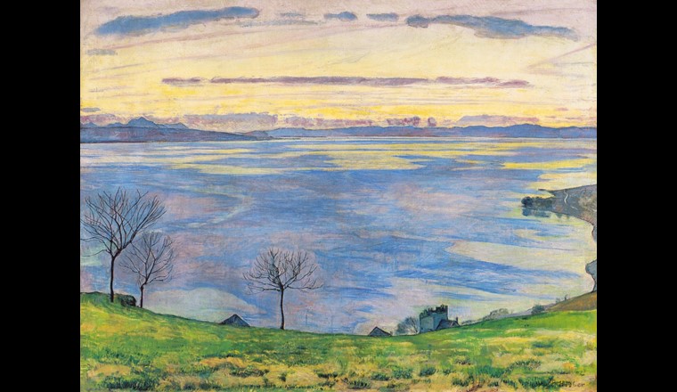 Reproduction d'une peinture de Ferdinand Hodler, «Lac Léman le soir à Chexbres», 1895. (Image: ©Ferdinand Hodler)