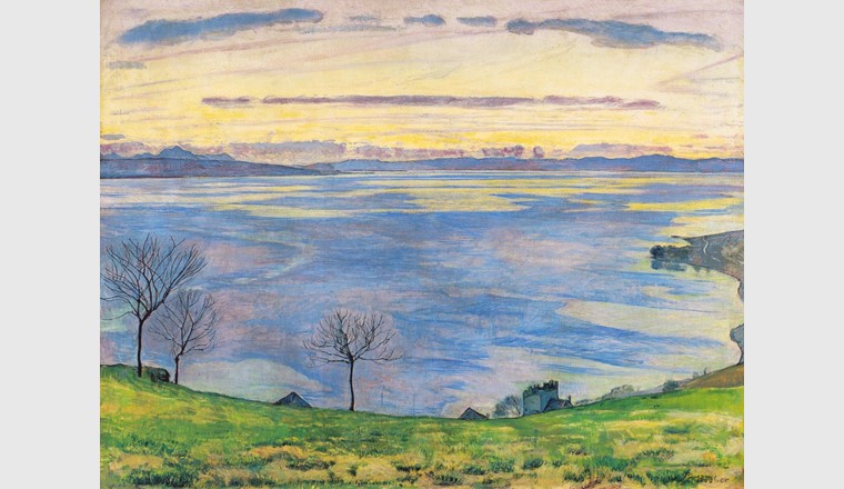 Reproduction d'une peinture de Ferdinand Hodler, «Lac Léman le soir à Chexbres», 1895. (Image: ©Ferdinand Hodler)
