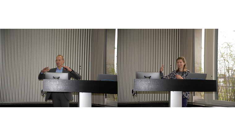 Andreas Korth et Caroline Marks ont présenté les résultats d’un projet de recherche sur la température de l’eau dans le réseau de distribution.