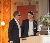 Der frisch gewählte SVGW-Präsident Michele Broggini (r.) mit Markus Küng, SVGW-Präsident von 2019-2023. (© Lukas Imhof)