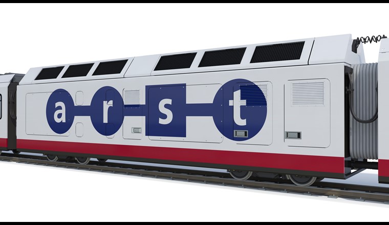 Il PowerPack ospita le celle a combustibile e i serbatoi di idrogeno, oltre ad altre attrezzature tecniche. (© Stadler Rail AG)