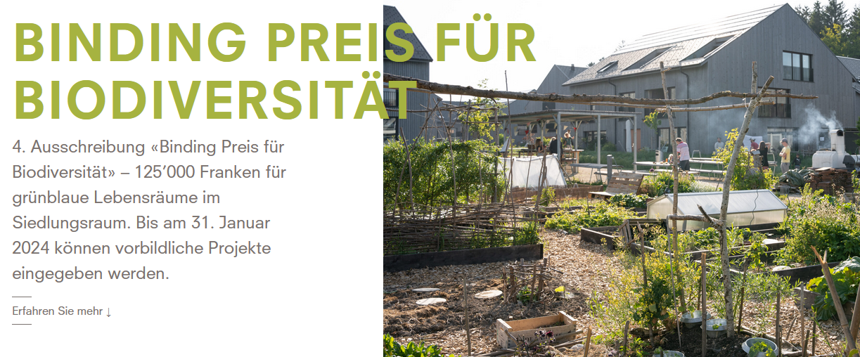 Ausschreibung Binding Preis für Biodiversität 2024