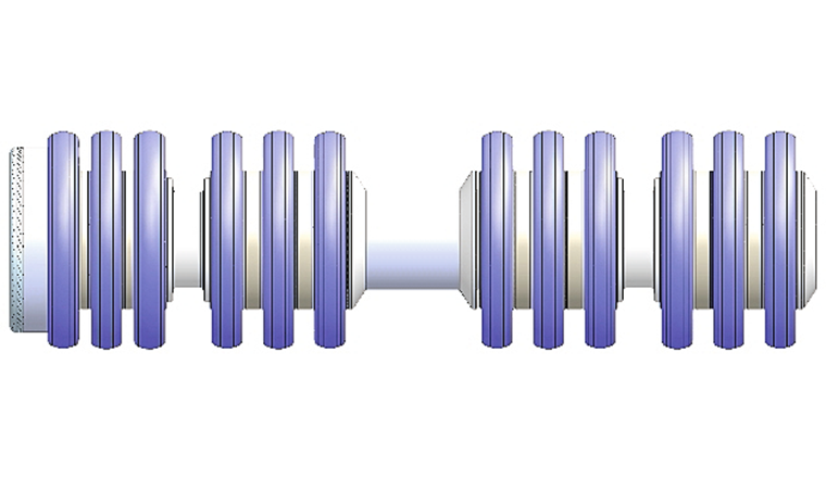 Fig. 2 Reinigungsgerät entwickelt durch die Firma Reinhart Hydrocleaning SA. Eine speziell angefertigte Platte am Kopfteil des Geräts (links) lässt einen Teil des Wassers so passieren, dass ein «Hydrojet» entsteht, der die Reinigung optimiert und Schmutz aus der Leitung vor dem Gerät hertreibt.