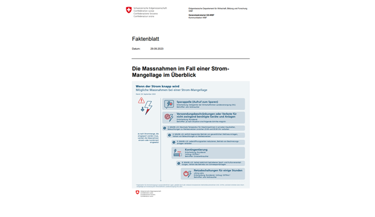 Die aktualisierten Faktenblätter des Bundes zur Strommangellage und zur Kontingentierung sind auf der SVGW-Website im Dossier Strommangellage zu finden. (Bild: ©OSTRAL)