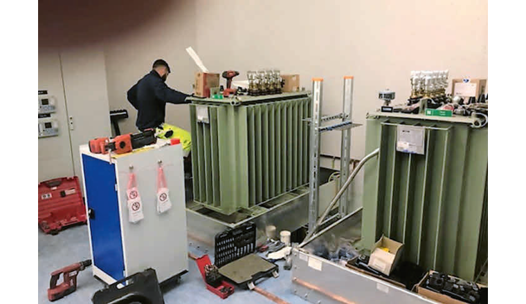 Fig. 8 Trafo ewz im UG des Pumpwerks Schindlergut.
