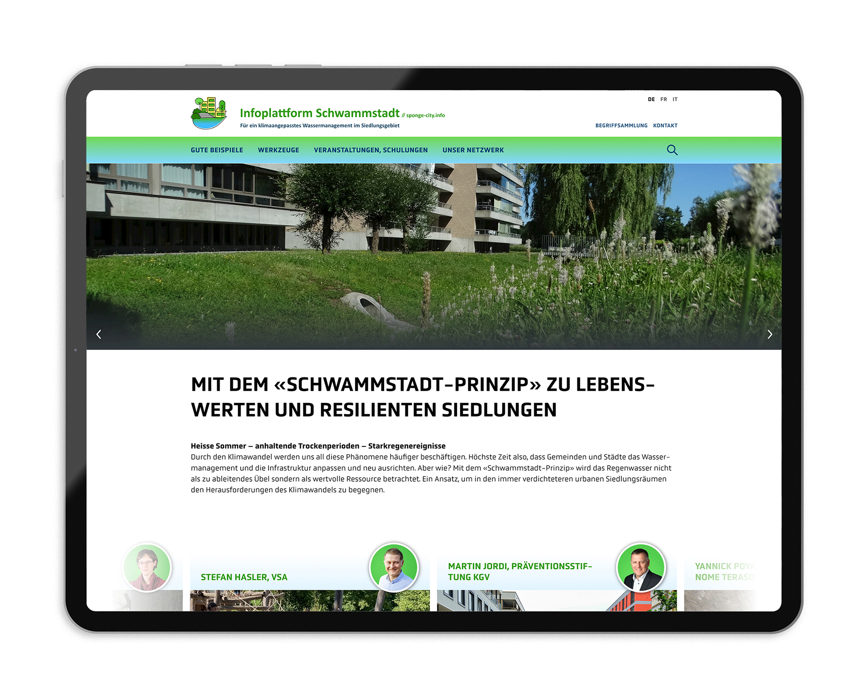 Vorschau auf die neue Informationsplattform zur Schwammstadt www.sponge-city.info