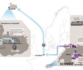 Das Schema zeigt die gesamte Prozesskette, von der CO2-​Abscheidung in der Schweiz bis zur Einlagerung im Untergrund auf Island. (Grafik: DemoUpCARMA / ETH Zürich)