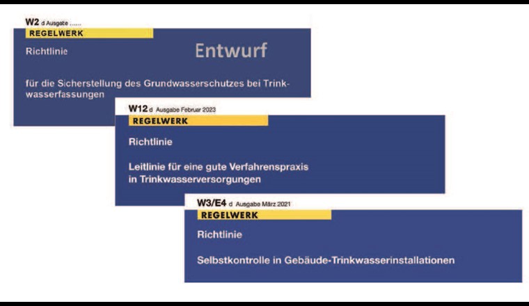 Drei Wasser-Richtlinien des SVGW unterstützen bei der gesetzlich geforderten Selbstkon­trolle, welche die gute Verfahrenspraxis sowie Risikobewertung und -management umfasst.