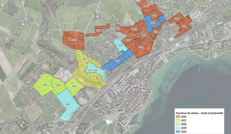 En 2024, Morges Energies SA, société issue d’un partenariat public-privé entre la Ville de Morges et Romande Energie, commencera la construction du réseau thermique «Morges Nord», offrant un approvisionnement en chaleur majoritairement renouvelable (plaquettes de bois) pour le nord de la commune. Le projet se découpe en cinq phases qui ont été pensées en différents secteurs dans le but de réduire l’impact des travaux sur la vie quotidienne de la commune.