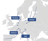 Schematische Darstellung europäischer Importkorridore (aktuell angedachter Stand; gestrichelte Linie symbolisiert perspektivische Ausbaustufe) (Bild: BMWK) Schematische Darstellung europäischer Importkorridore (aktuell angedachter Stand; gestrichelte Linie symbolisiert perspektivische Ausbaustufe) (Bild: BMWK)