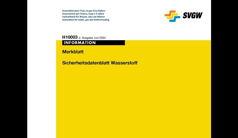 Das Merkblatt H10003 wurde gemäss den Anforderungen an Sicherheitsdatenblätter erstellt.