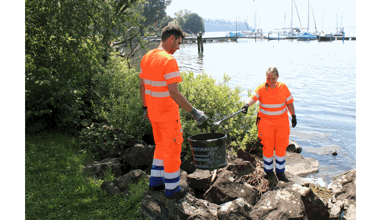En compagnie de l’agente d’exploitation à Lucerne. Photo : Sicher/VSA