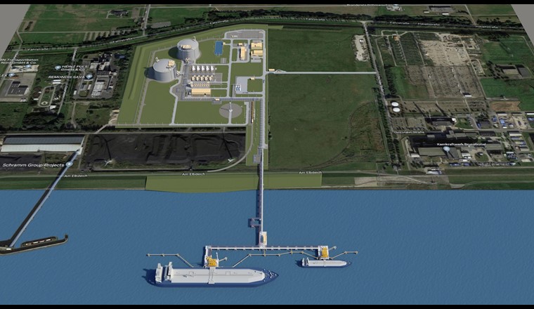 Das geplante LNG-Terminal in Brunsbüttel, Deutschland. (© Burckhardt Compression)