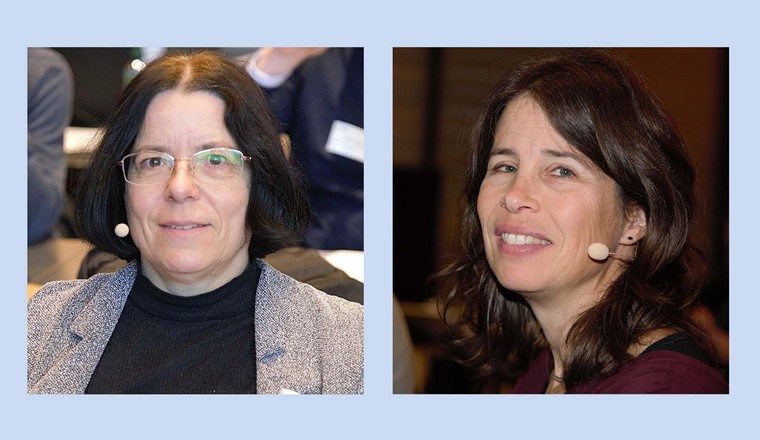 Petra Schmocker-Fackel (links) und Christina Dübendorfer beschäftigten sich in ihren Referaten mit den benötigten Daten für ein gutes Ressourcen- resp. Einzugsgebietsmanagement.
