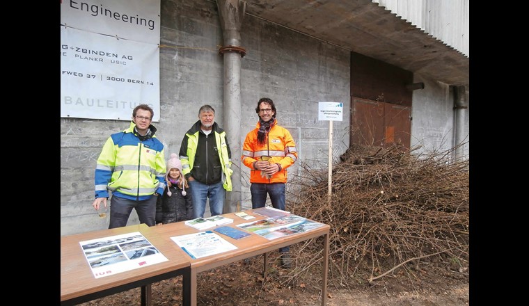 Für den Tag der offenen Baustelle an der Emme im Kt. SO wurde ein Modell einer BMU (biogene maschinelle Ufersicherung) erstellt. (© Kt. SO)