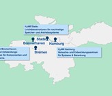 Überblick der Standorte des «Hanseatic Hydrogen Center for Aviation and Maritime». (Bild: BIS Bremerhaven) Überblick der Standorte des «Hanseatic Hydrogen Center for Aviation and Maritime». (Bild: BIS Bremerhaven)