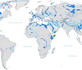 Ausschnitt der «World Karst Aquifer Map» im Massstab 1:40 000 000. Das Wissen über das Vorkommen der Karstaquifere war bisher nur regional und in unterschiedlich beschaffenen Datensätzen verfügbar. Ausschnitt der «World Karst Aquifer Map» im Massstab 1:40 000 000. Das Wissen über das Vorkommen der Karstaquifere war bisher nur regional und in unterschiedlich beschaffenen Datensätzen verfügbar.