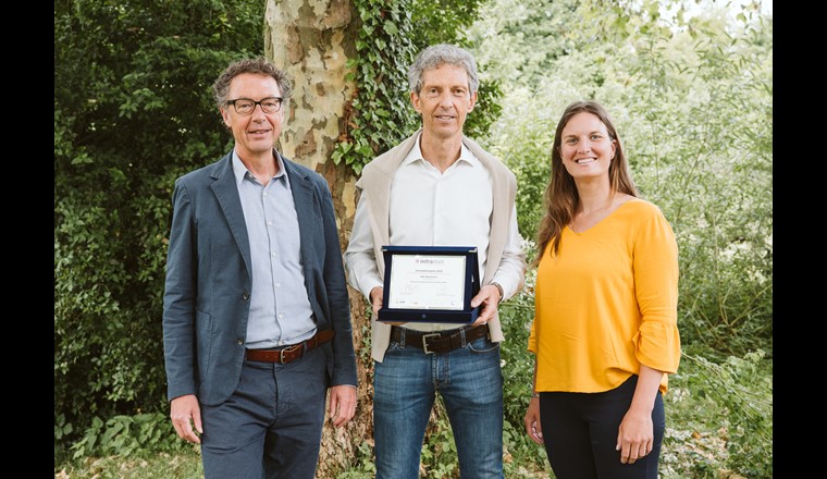 Andres Kronenberg, Vize-Präsident InfraWatt, Christoph Egli, Geschäftsführer AVA Altenrhein, Laure Deschaintre, Geschäftsführerin InfraWatt
© Eve Kohler Fotografie