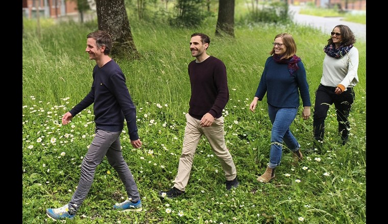 Foto: Das motivierte und kompetente Plattform-Team, V.l. Pascal Wunderlin, Simon Bitterwolf, Fabienne Eugster und Rebekka Gulde.