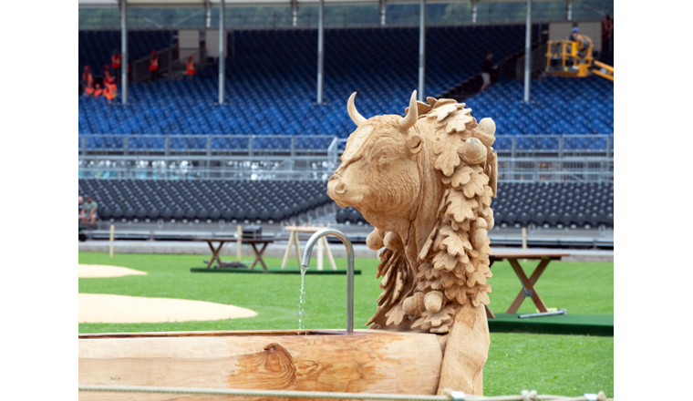 Brunnen in der Glarnerland-Arena. (© ESAF 2025 Glarnerland+ / Maya Rhyner)