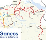 Das Gasnetz der Ganeos AG und das neue Firmenlogo. (Bilder: Ganeos AG) Das Gasnetz der Ganeos AG und das neue Firmenlogo. (Bilder: Ganeos AG)