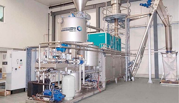 Fig. 2 Les tests de gazéification ont été réalisés dans cette installation UHTH T5 avec une capacité maximale de 5 tonnes par jour. (Source: CleanCarbonConversion AG)