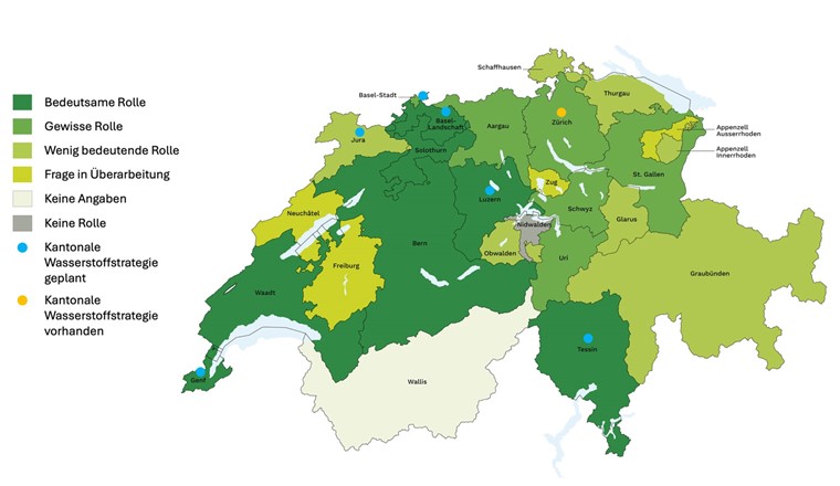 Die Bedeutung von Wasserstoff in den Kantonen. (© Verein der H2 Produzenten)