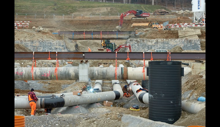Insgesamt wurden 1,6 km Wasserleitungen verlegt. (© Stöh Grünig/Wasserverbund Region Bern AG)
