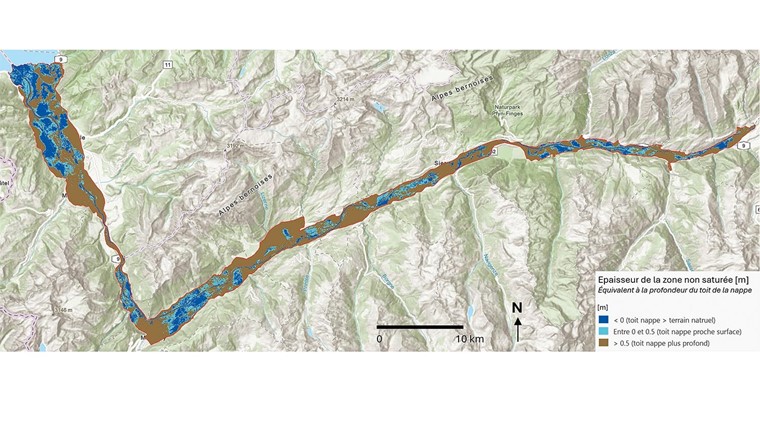 Fig. 6 Carte d’aléa simplifiée des remontées de nappe pour une période de retour de 30 ans.