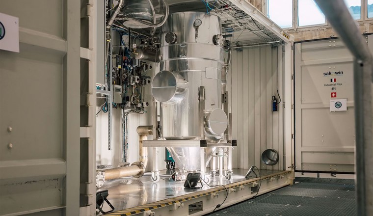 Il nuovo impianto di pirolisi del metano nel sito produttivo di V-ZUG. © VZDI