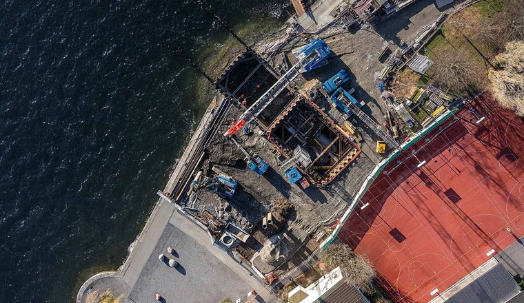 Fig. 6 Bau der Seewasserzentrale. (© Stefan Busslinger)