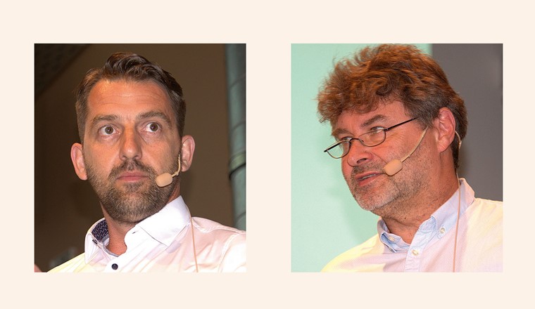 Fig. 3 Pour réduire la durée des travaux, Stadtwerke Pforzheim et Sachsen Energie (Dresde) ont recours à la technique du sertissage pour l’expansion du réseau comme pour les réparations. Tobias Engelien (g.) et Frank Döhnert ont partagé leurs expériences en la matière.