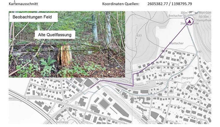 Fig. 4A Potenzielle Quellenrevitalisierung in Zusammenhang mit einer Bach-Revitalisierung.