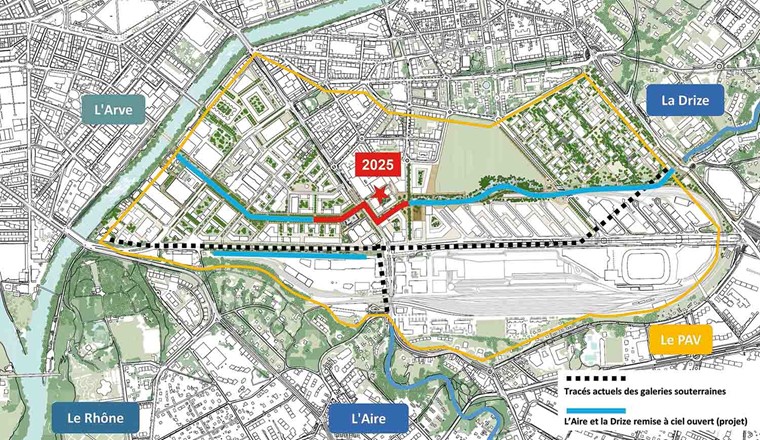 Plan général du projet PAV Aire-Drize.