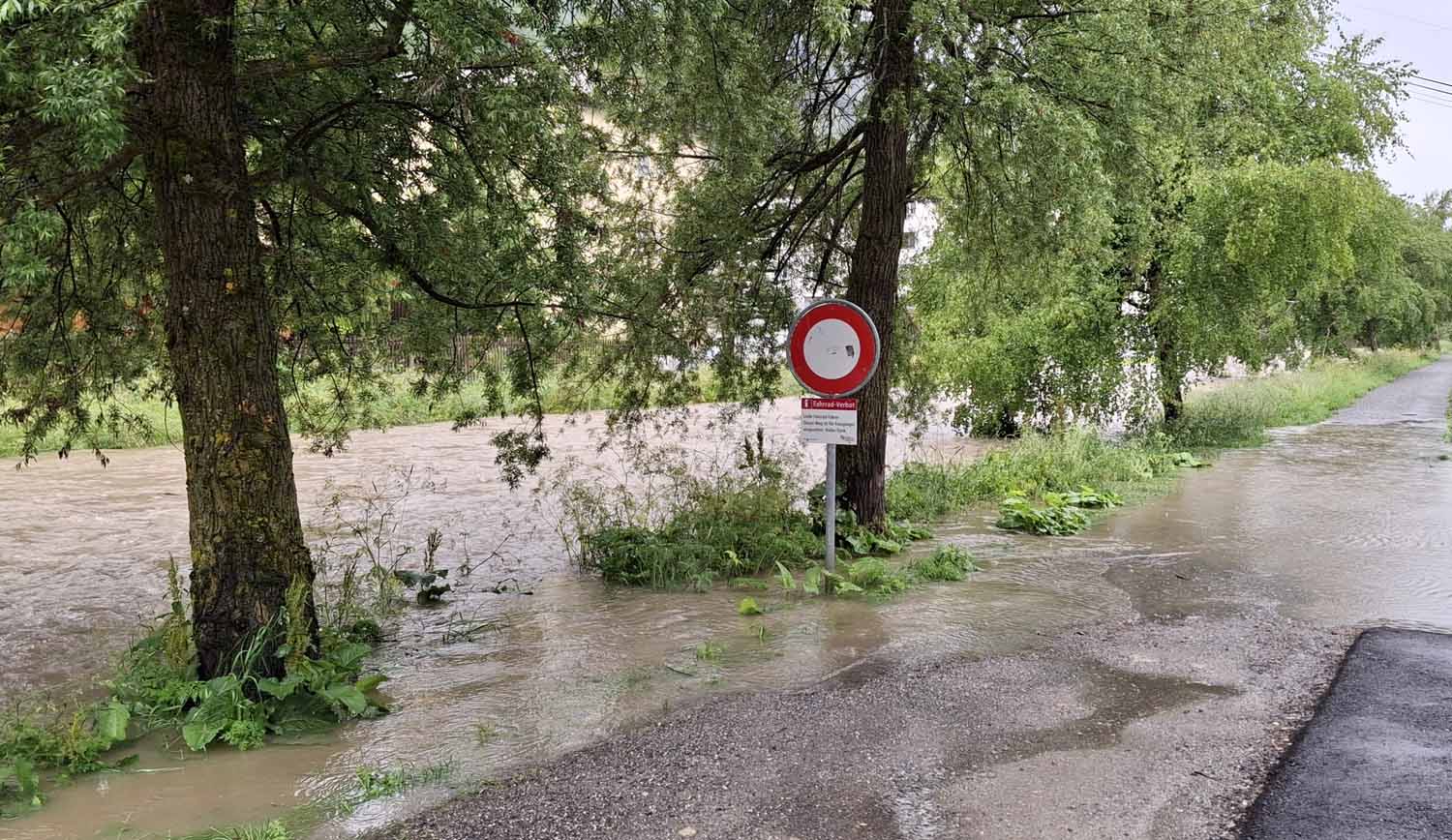 Dieses Hochwasser ereignete sich im Juli 2024 in Davos. (© Manuela Brunner / SLF)