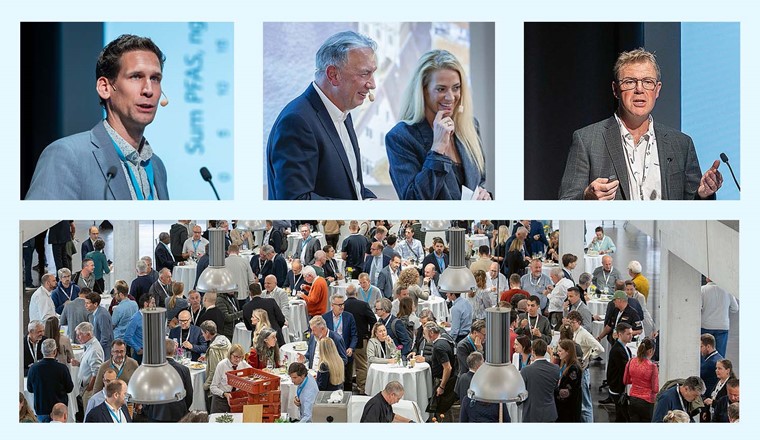 (oben - v.l.n.r.) Koen Zuurbier; Thomas Meier und  Christa Rigozzi; Patrice Eschmann ¦ (unten) Der Summit stiess auf grosses Interesse, was die Besucherzahl von über 400 eindrücklich bewies.