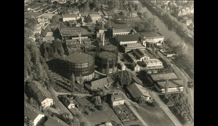L’usine à gaz de Berne a arrêté de produire du gaz de ville en 1967, mettant ainsi fin à plus d’un siècle de service (source: ewb Berne)